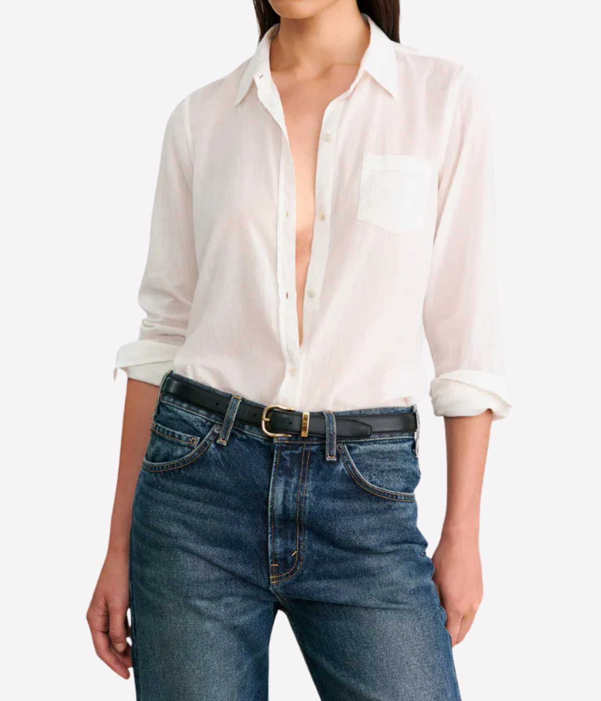 Cotton Voile Shirt in Ivory