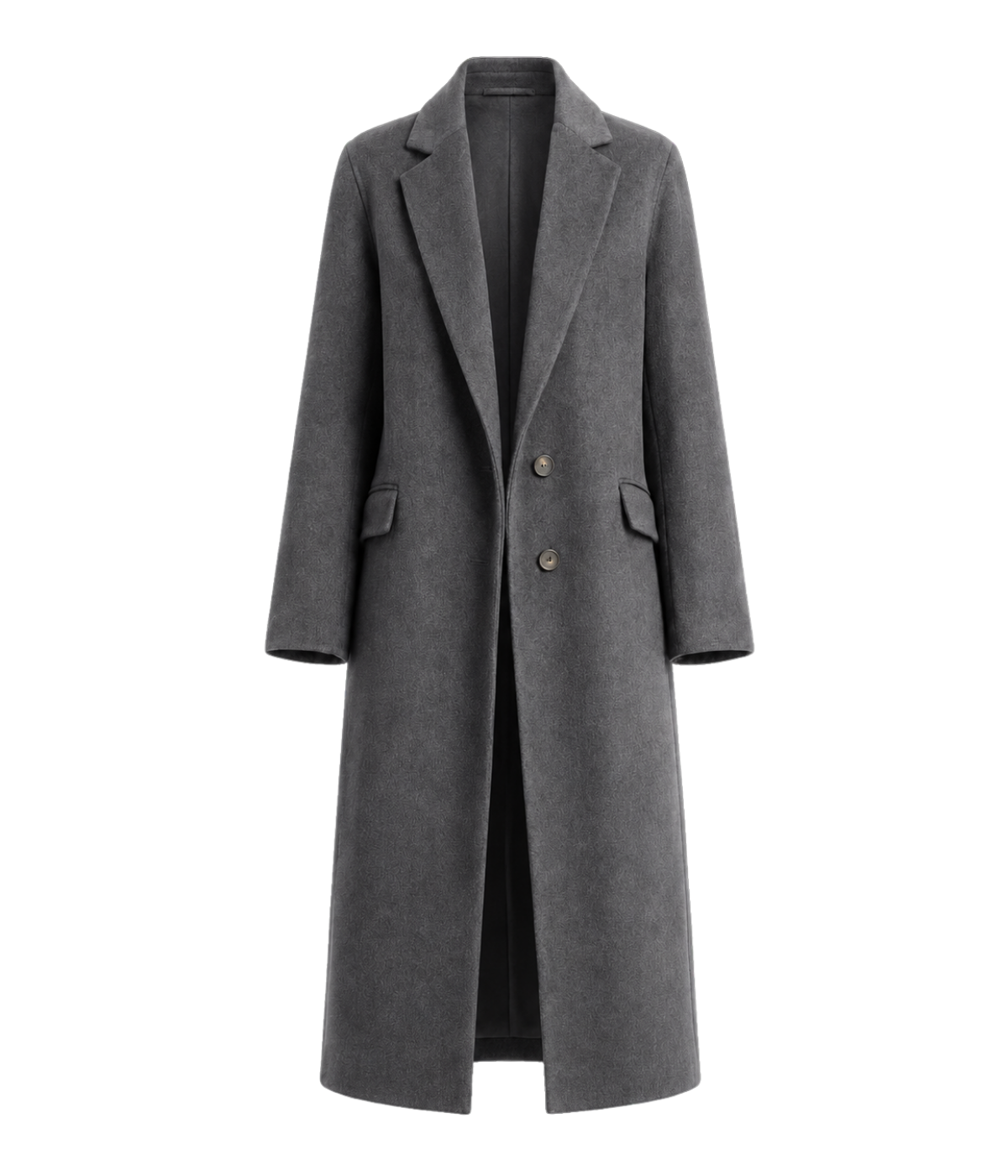 Single Breasted Classic Coat in Charcoal