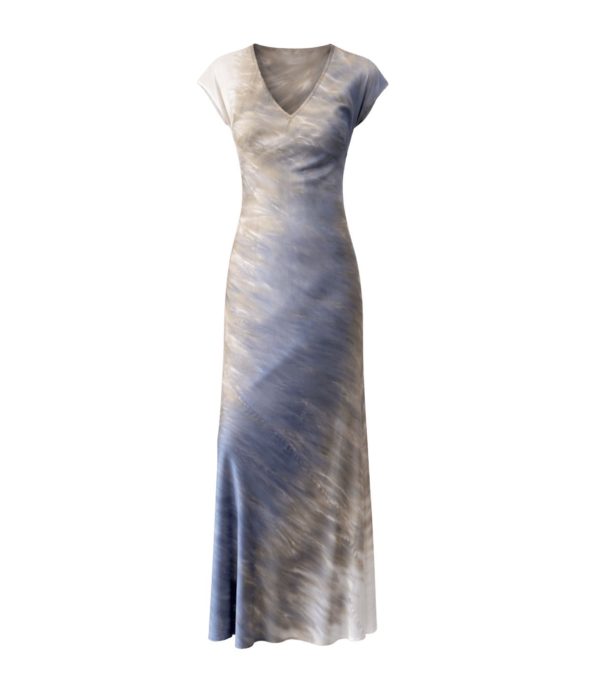 Cap Sleeve Maxi Dress in Sand Dye Moon Grey