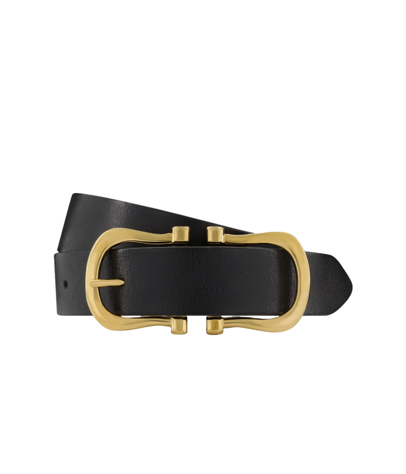 Gold Nicky X Belt in Black