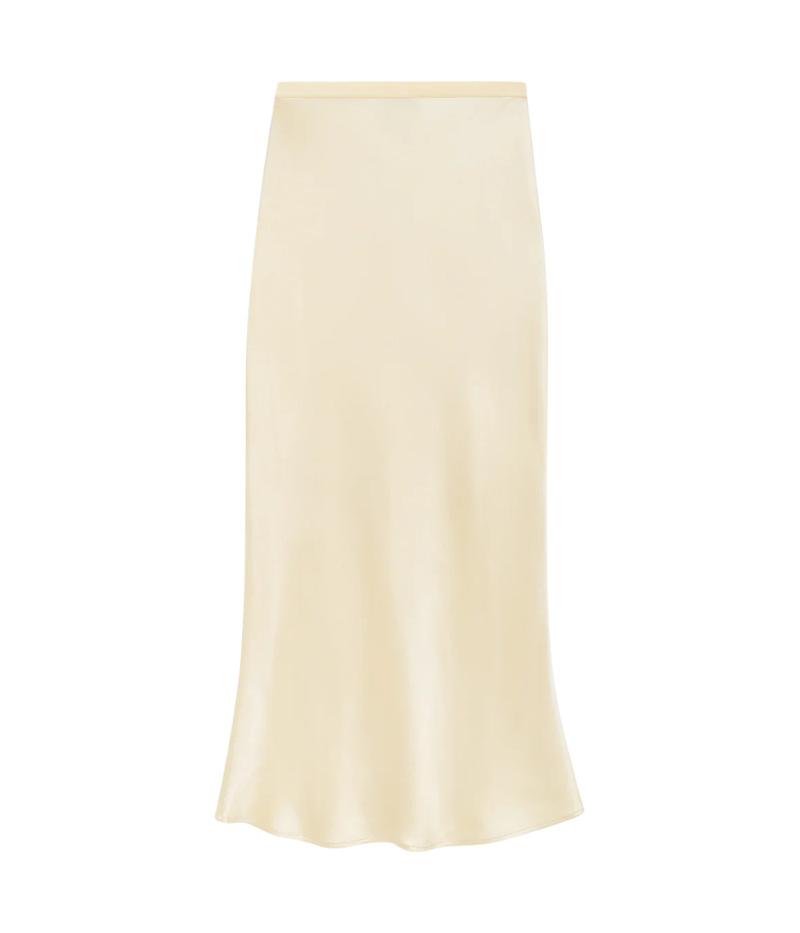 Bar Silk Skirt In Yellow