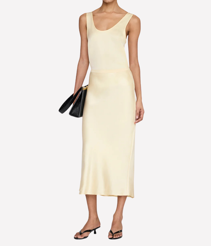 Bar Silk Skirt In Yellow