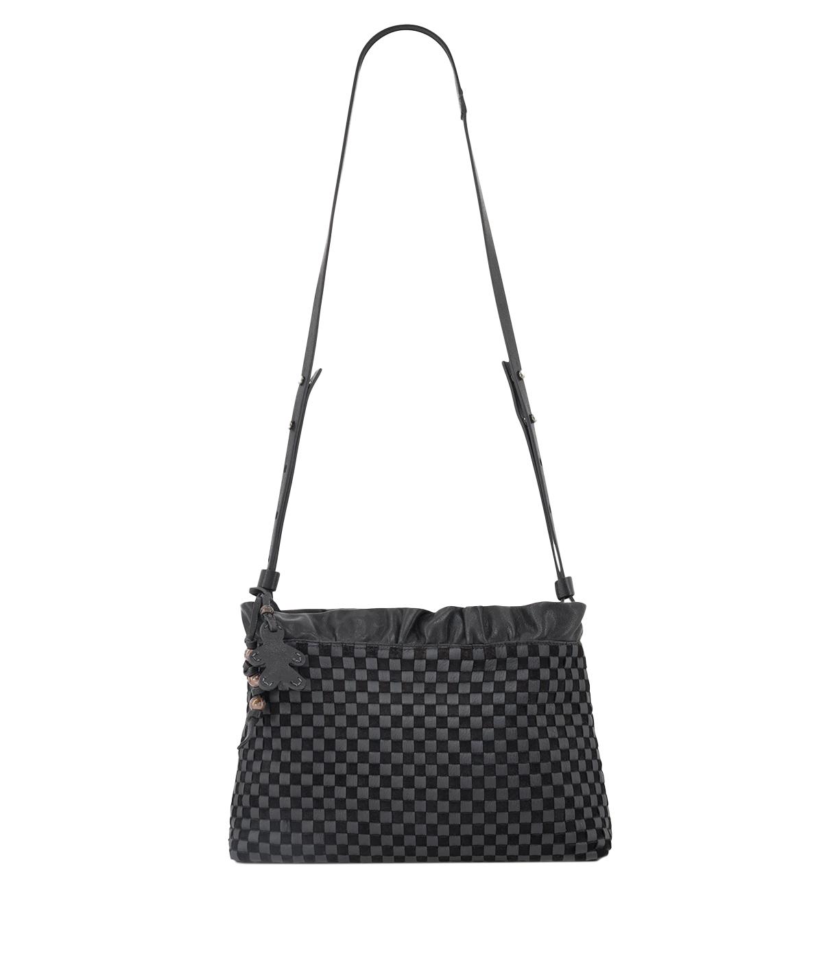 Bag Clutch Arricciato Zip in Nero