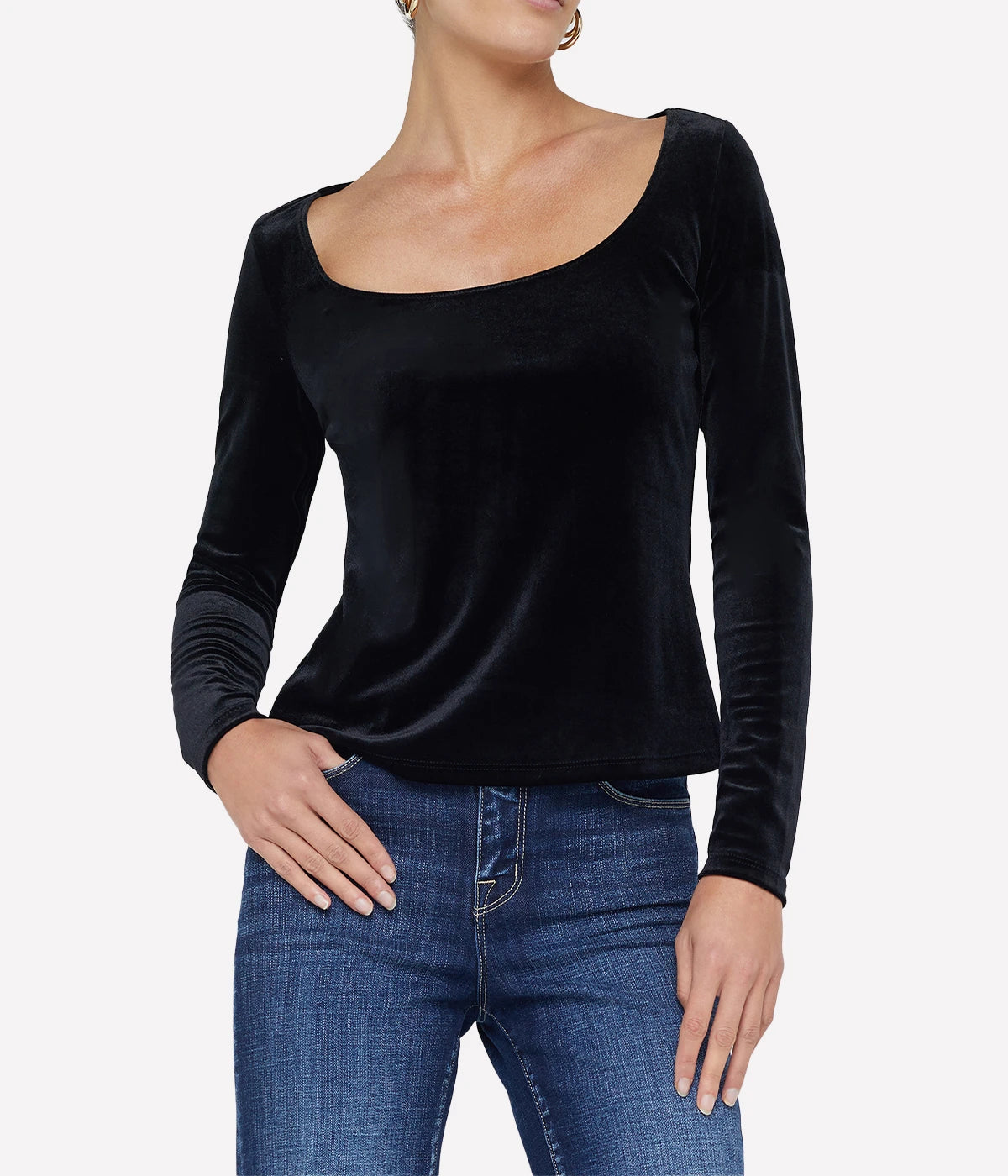 Jelena U Neck Top in Black