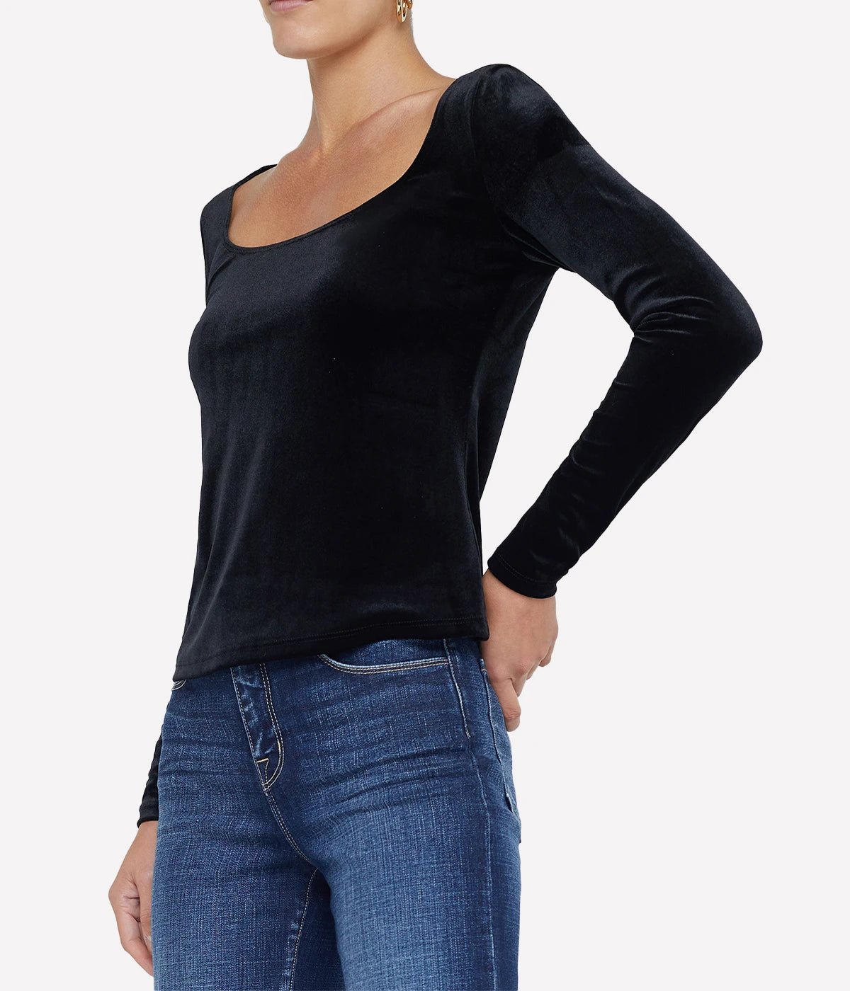 Jelena U Neck Top in Black