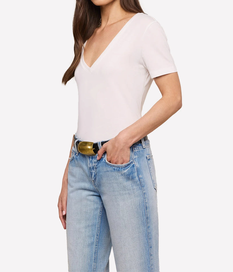 Brianna Short Sleeve Tee In White