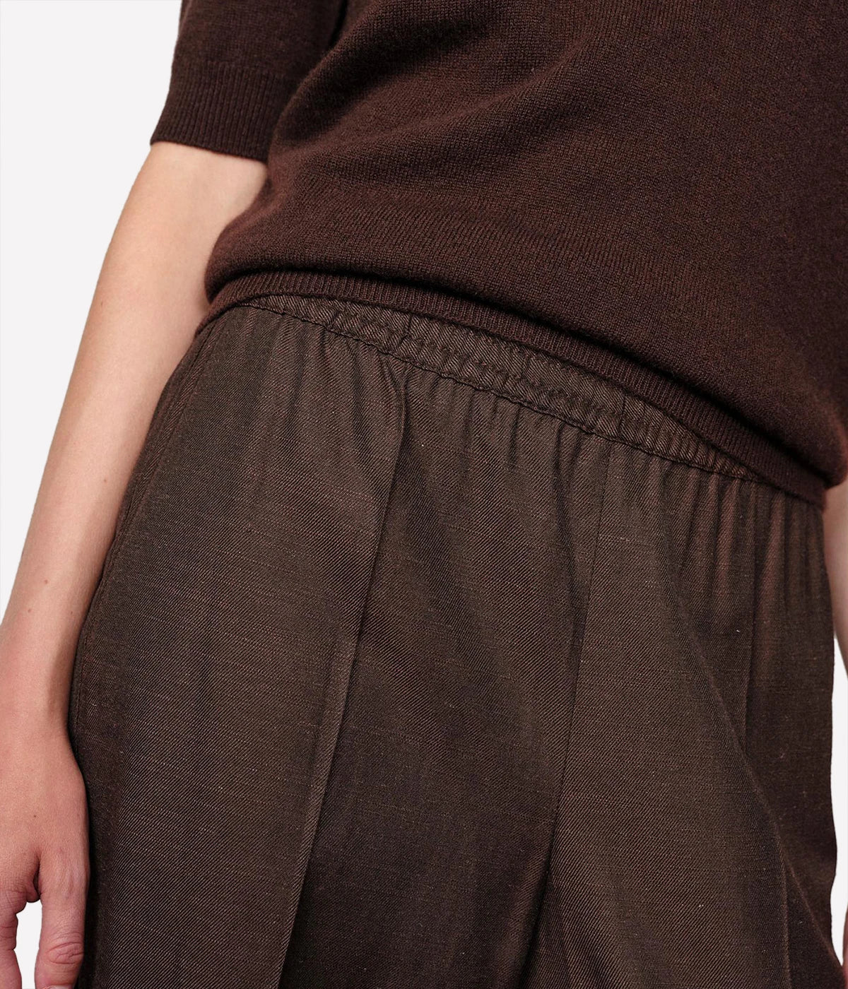 Pinky Midt Waist Pant In Java Brown