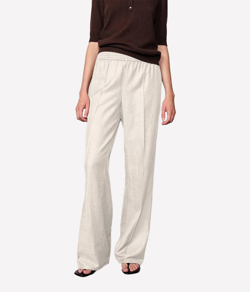Pinky Midt Waist Pant In White