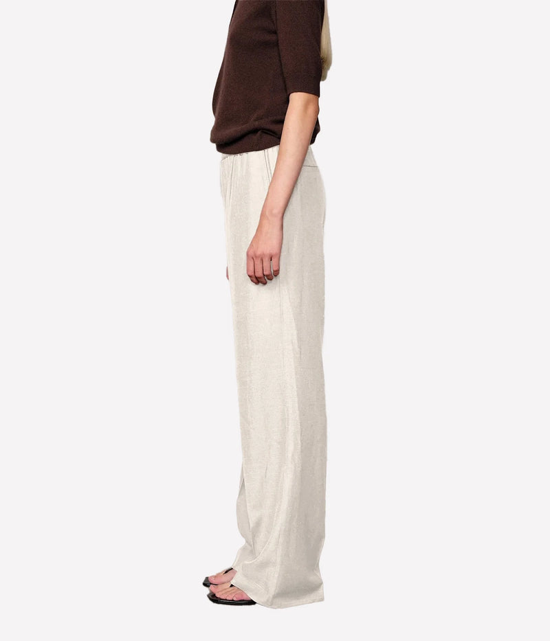 Pinky Midt Waist Pant In White
