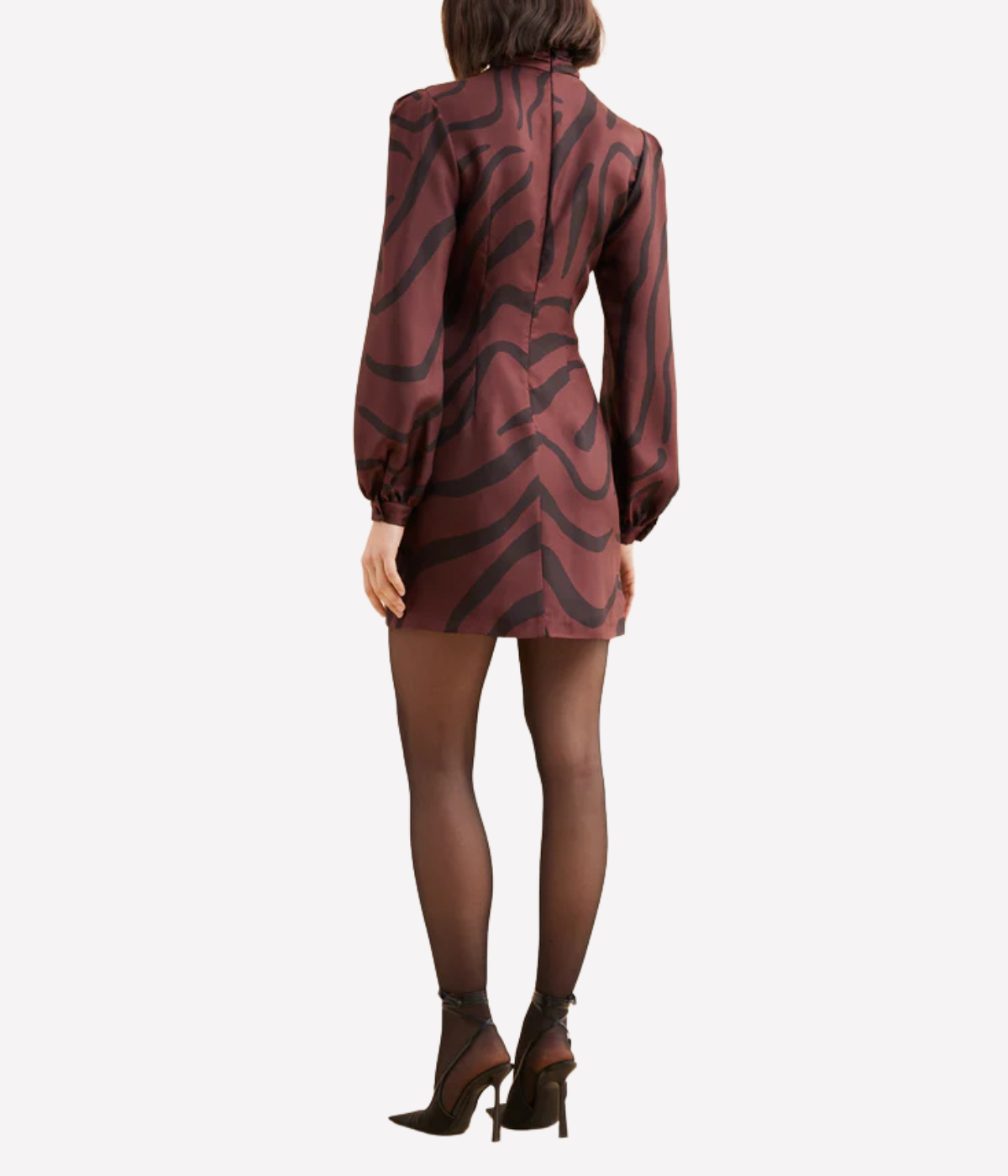 Elle Mini Dress in Zebra Bordeaux