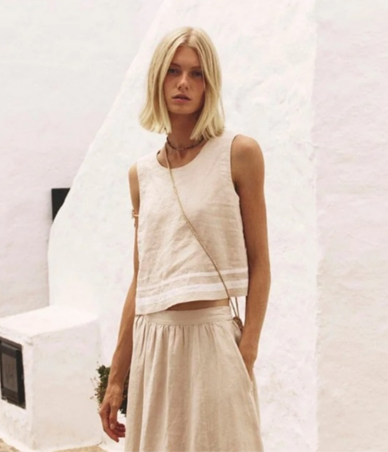 Leni Top In Winds Linen