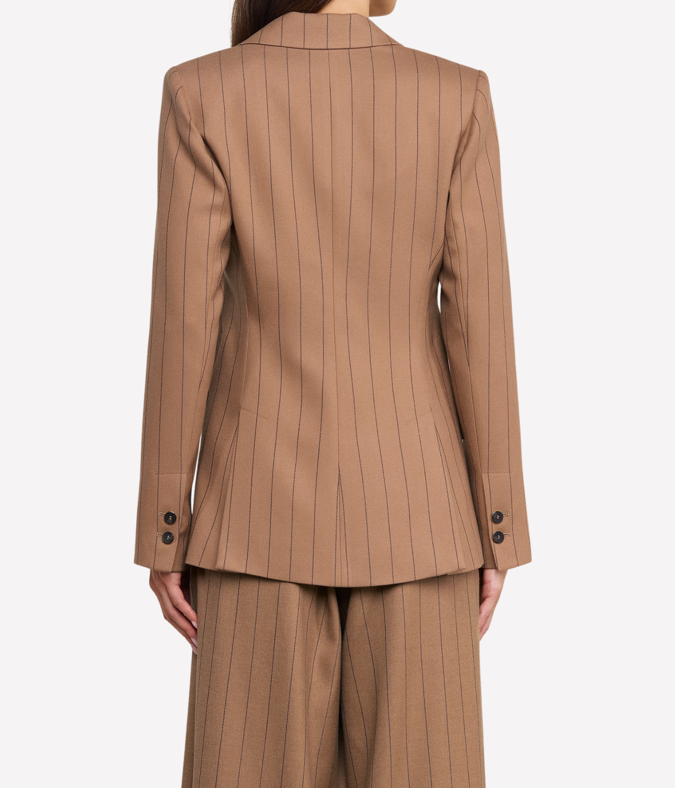 Chamberlain Blazer In Mocha Tan Brown Pinstripe