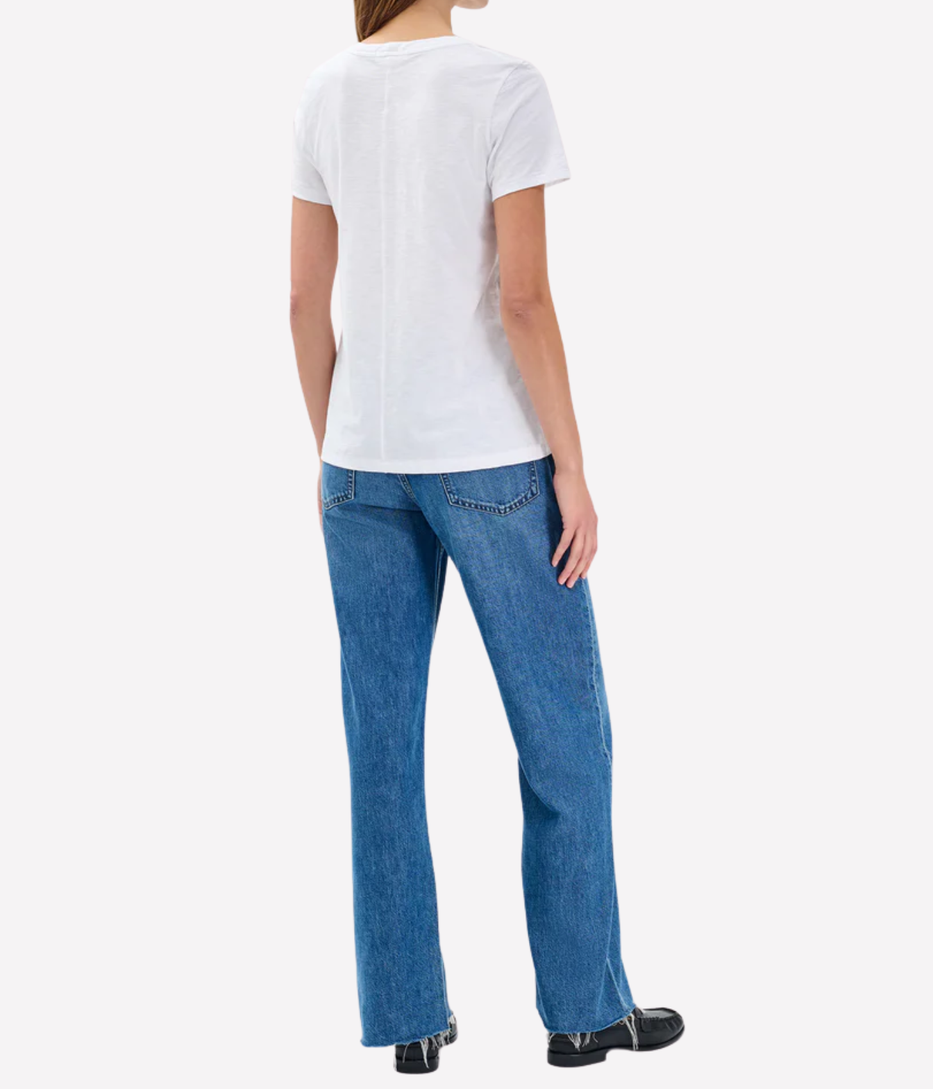 The Slub V T Shirt in Bright White