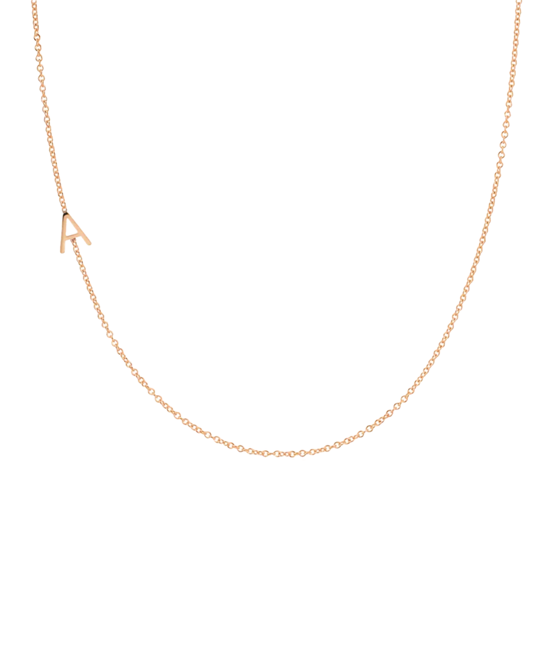 Initial Necklace in Rose Gold