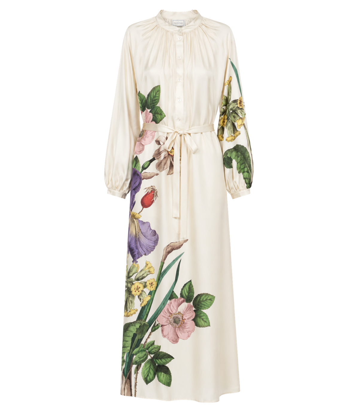 Aloe Silk Dress in Neutral Floral