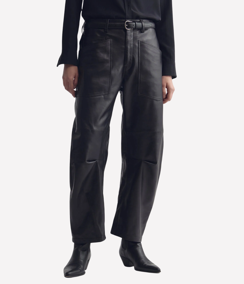 Shon Leather Pant In Midnight