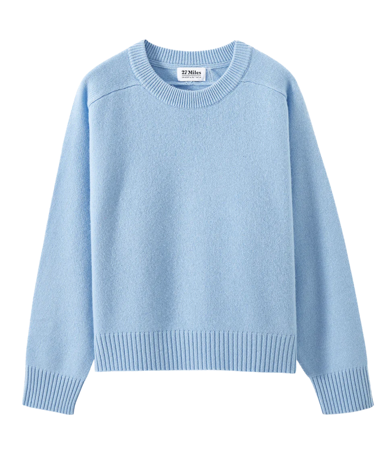 Iliana Cashmere Crew Neck Pullover in Azure