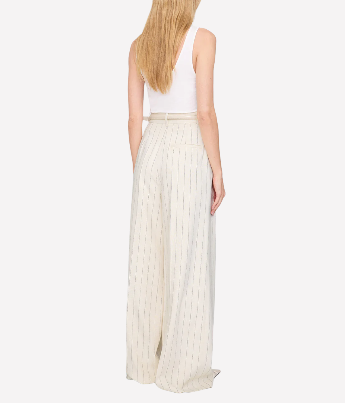 Lou Trouser in Cream Black Stripe
