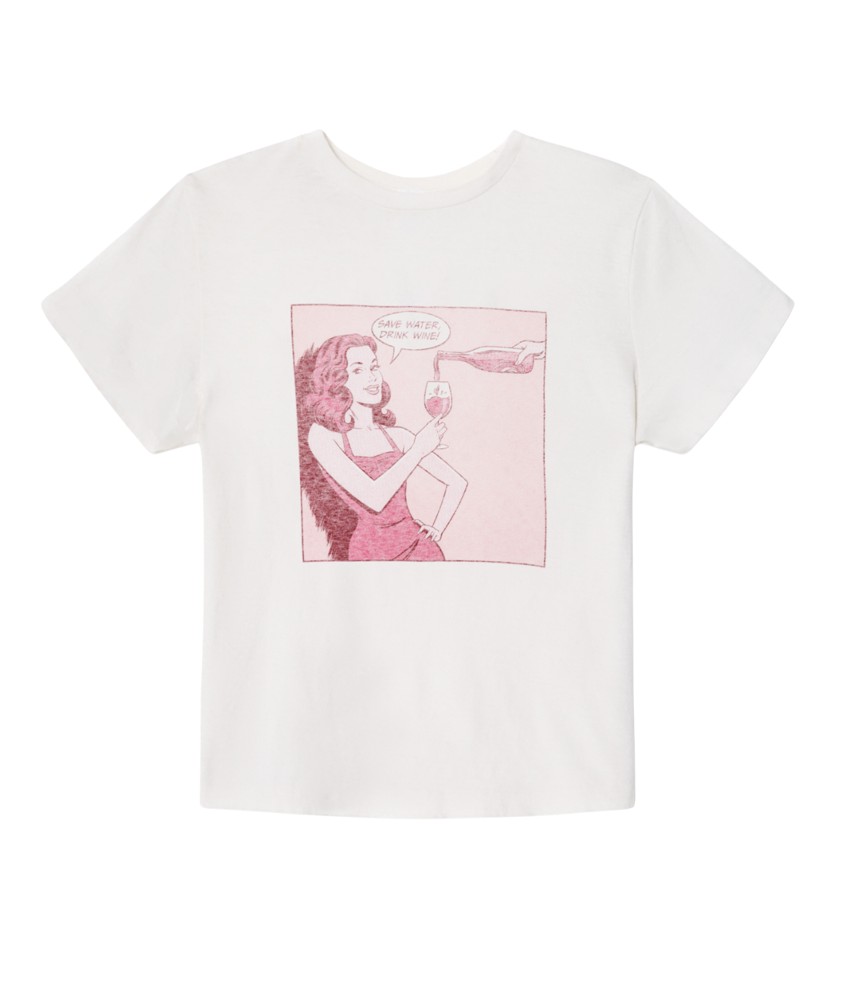 Classic Tee Drink Wine In Vintage White