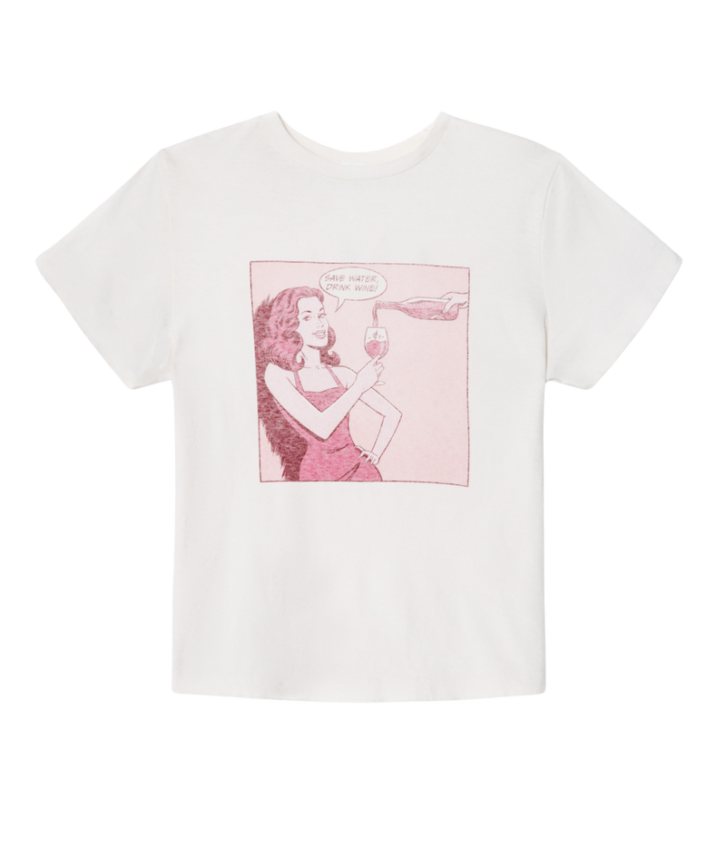 Classic Tee Drink Wine In Vintage White