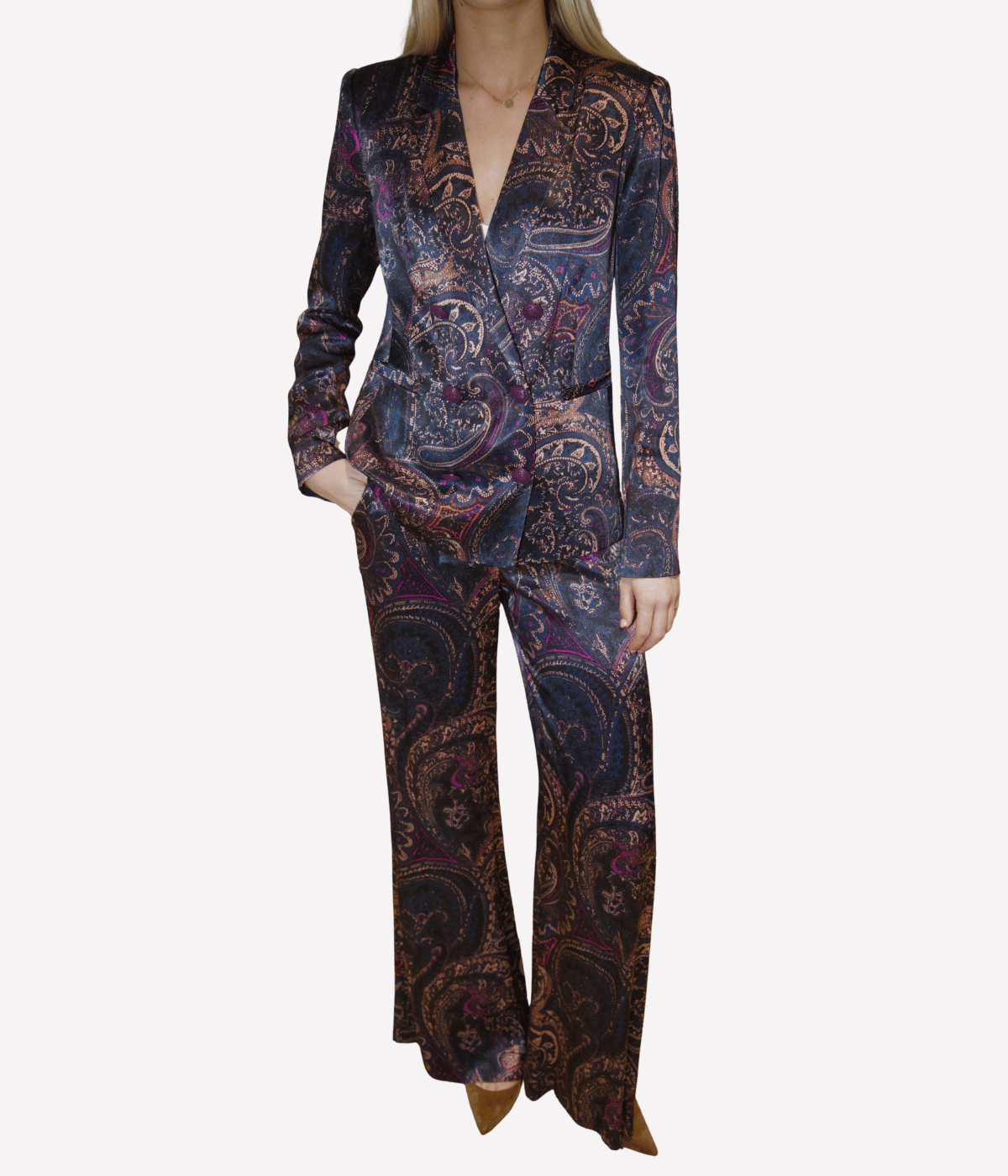 *FINAL SALE* Colin Blazer in Plum Multi Boute Paisley