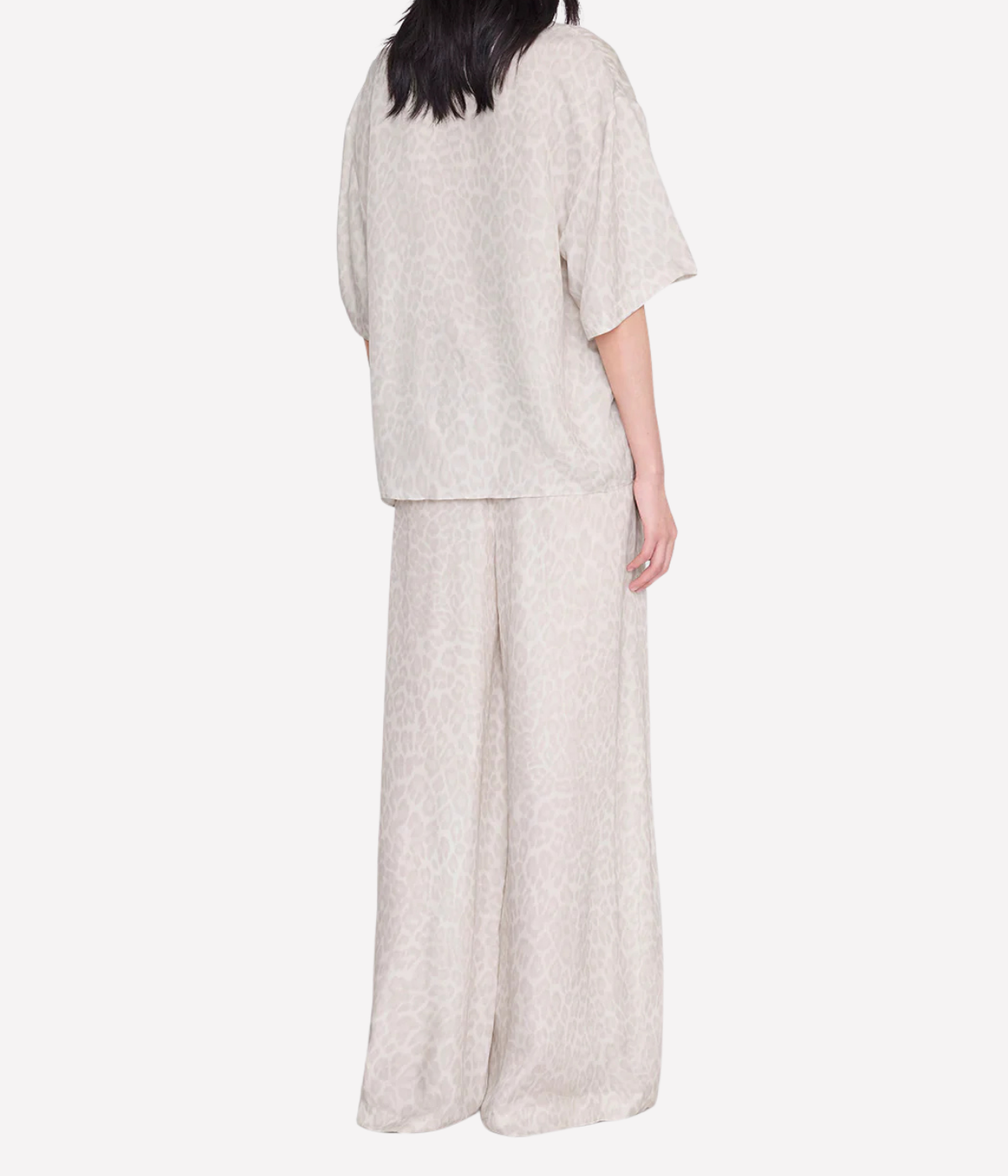Roslyn Pant In Washed White Leopard