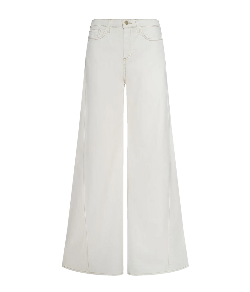 Beau High Rise Wide Leg Denim Jean In Macadamia