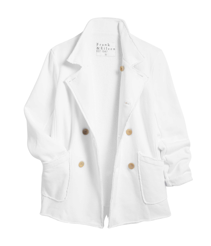 Sweatshirt Peacoat Blazer in White