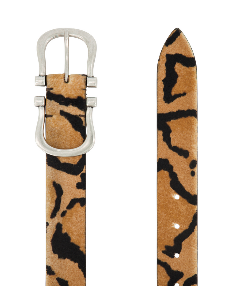 Silver Nicky X Belt in Leopard
