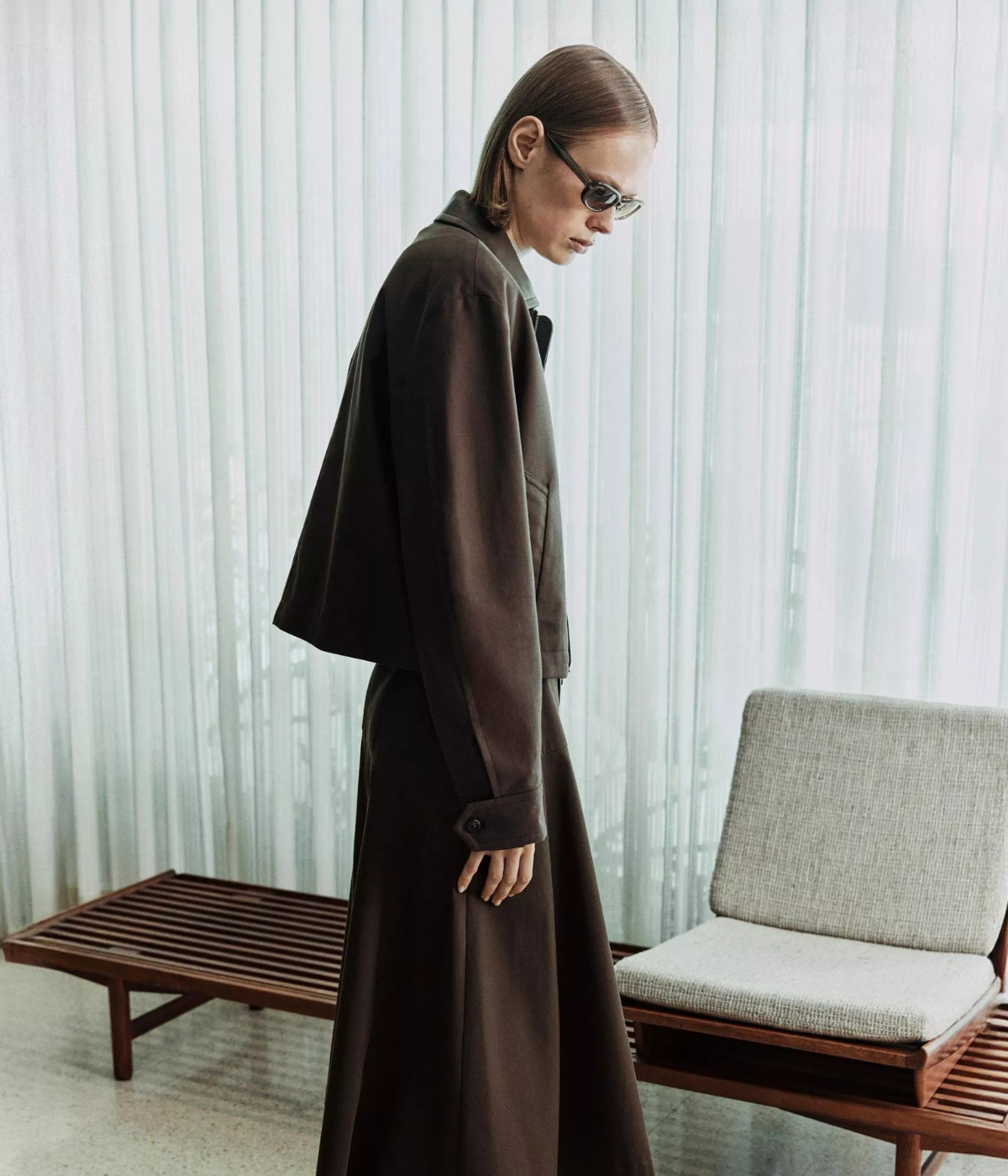 Casual Twill Jacket In Willow