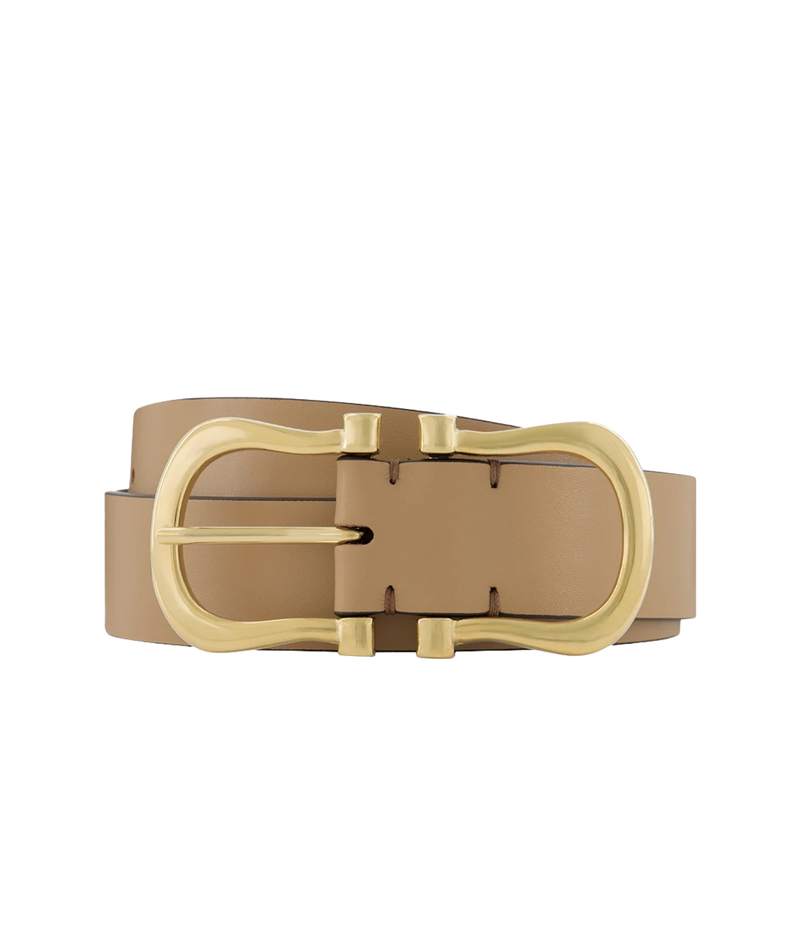 Gold Nicky X Belt in Cappuccino
