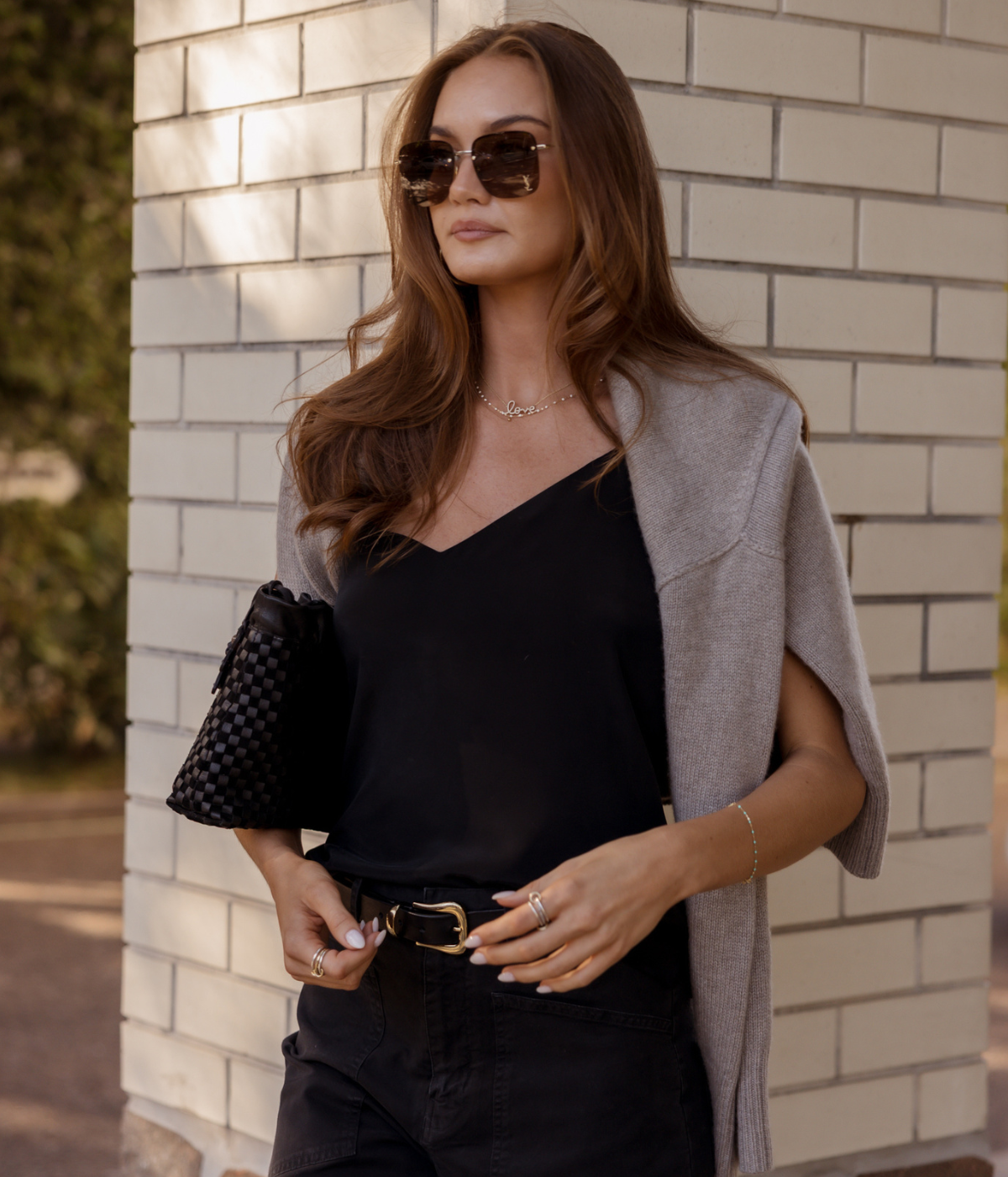 Jane Spaghetti Strap Top in Black