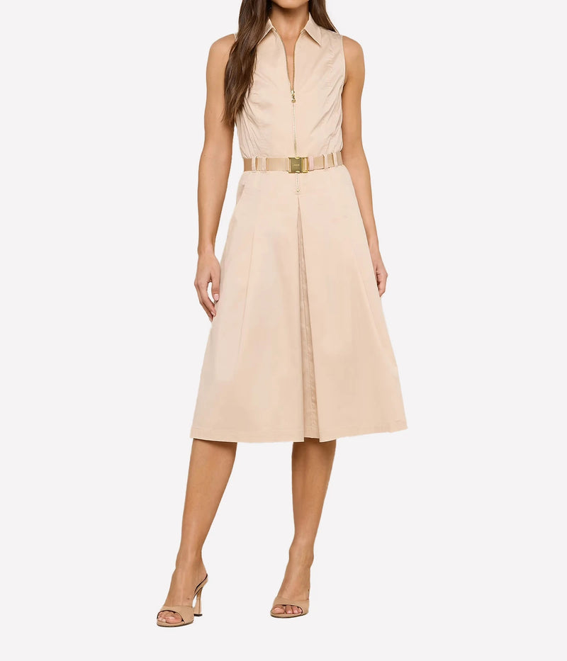 Kylo Belted Shirt Dress in Biscuit