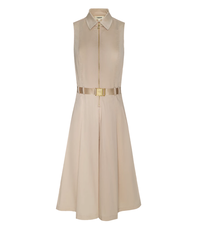 Kylo Belted Shirt Dress in Biscuit