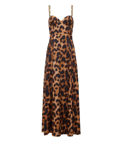Sutton BDD Strap Maxi Dress in Leopard