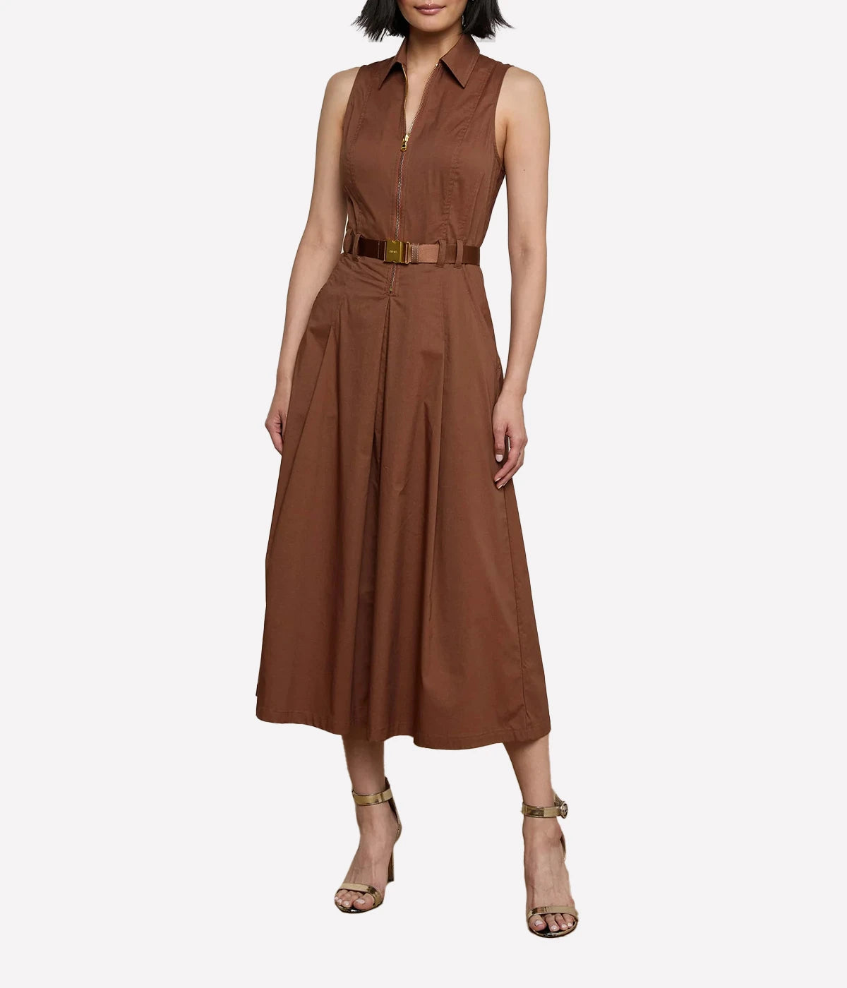 Kolton Midi Dress in Sepia Brown