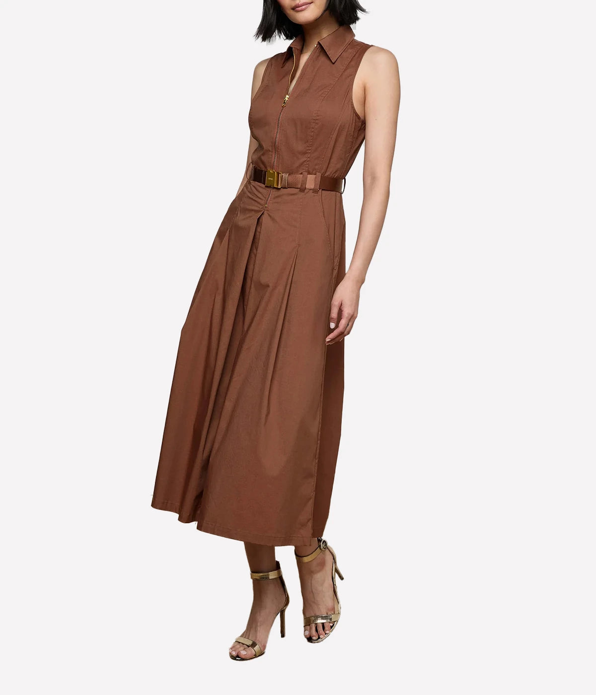Kolton Midi Dress in Sepia Brown