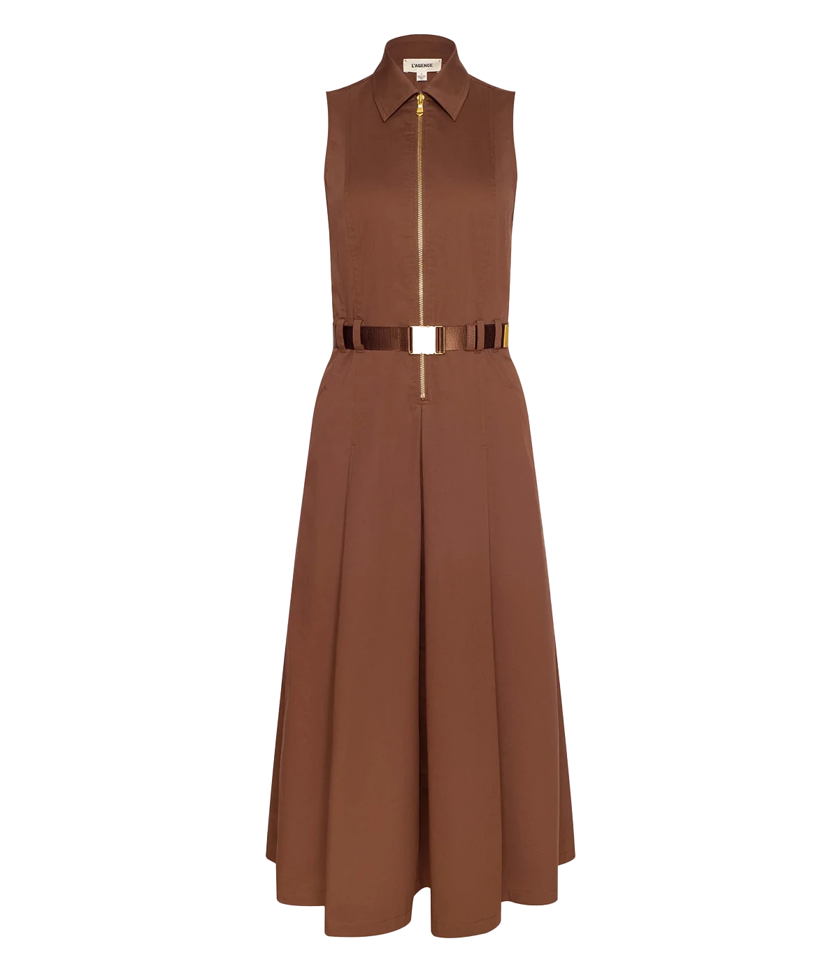Kolton Midi Dress in Sepia Brown