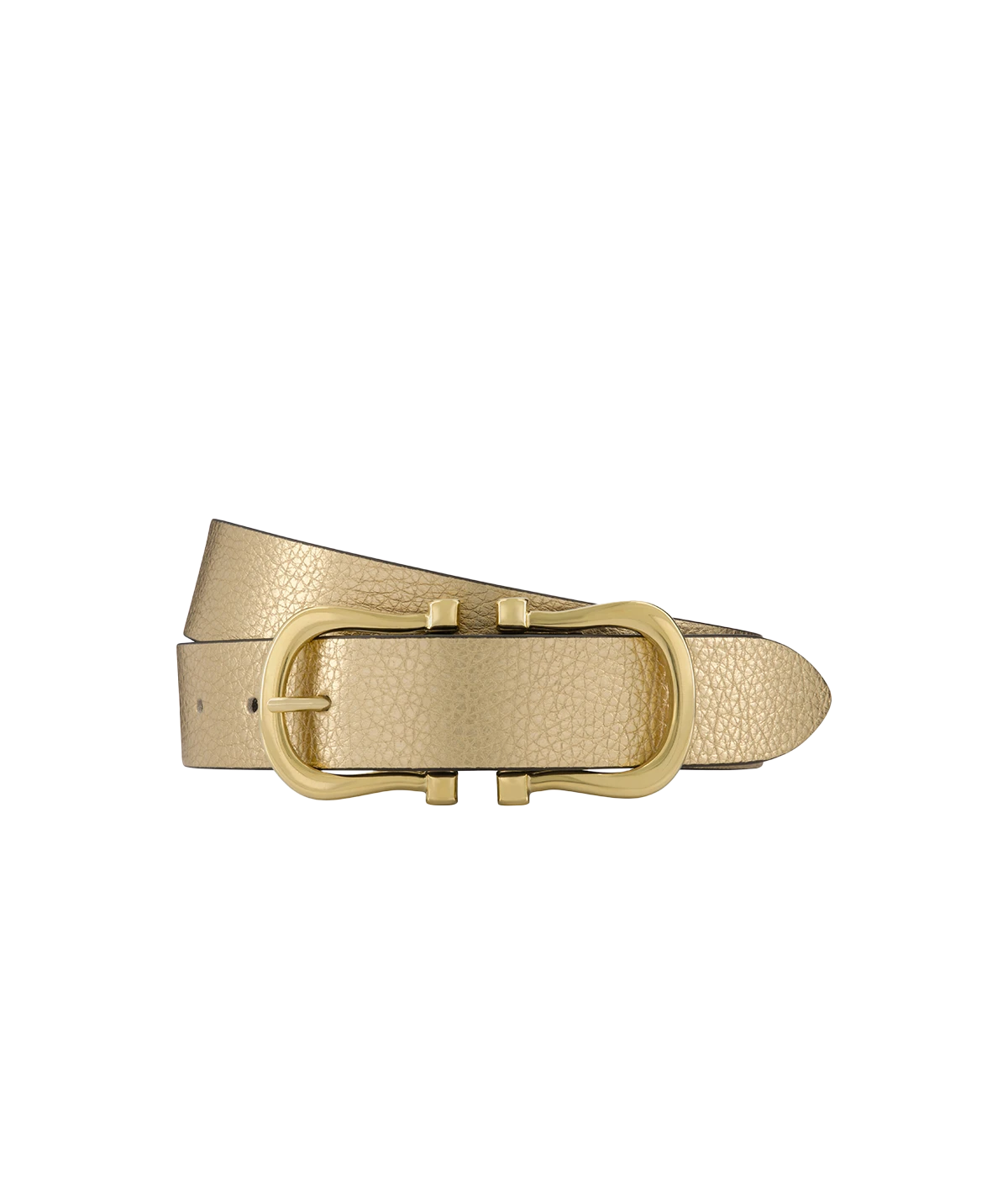 Baby Gold Nicky X Belt in Gold Pebble