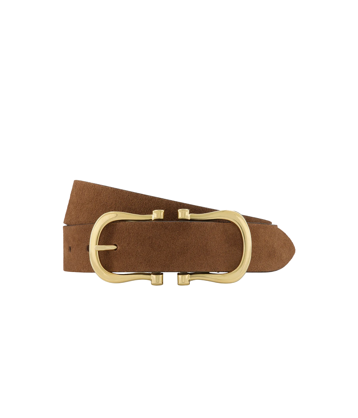 Baby Gold Nicky X Belt in Chocolate