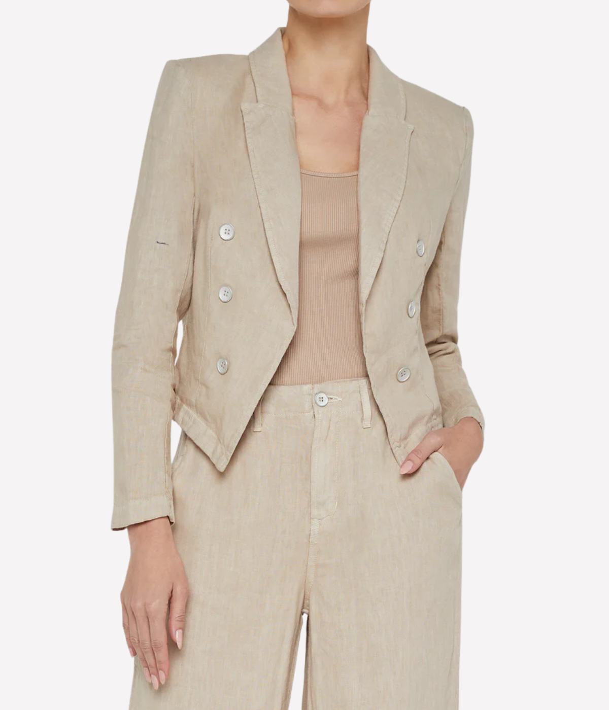 Wayne Cropped Jacket in Doeskin