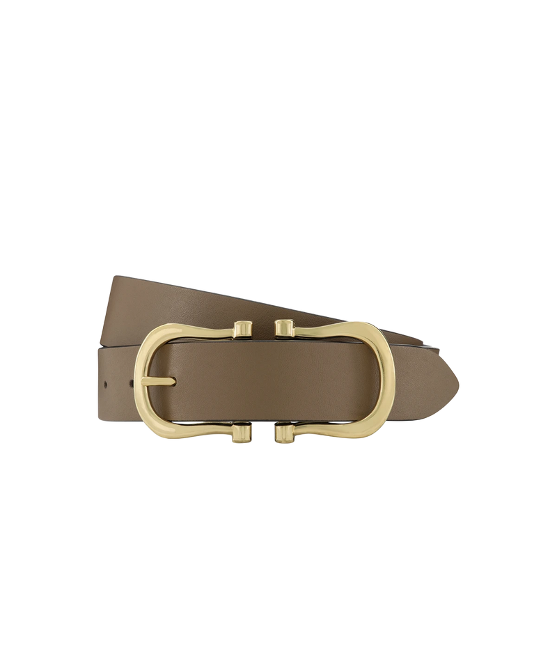 Baby Gold Nicky X Belt in Mushroom
