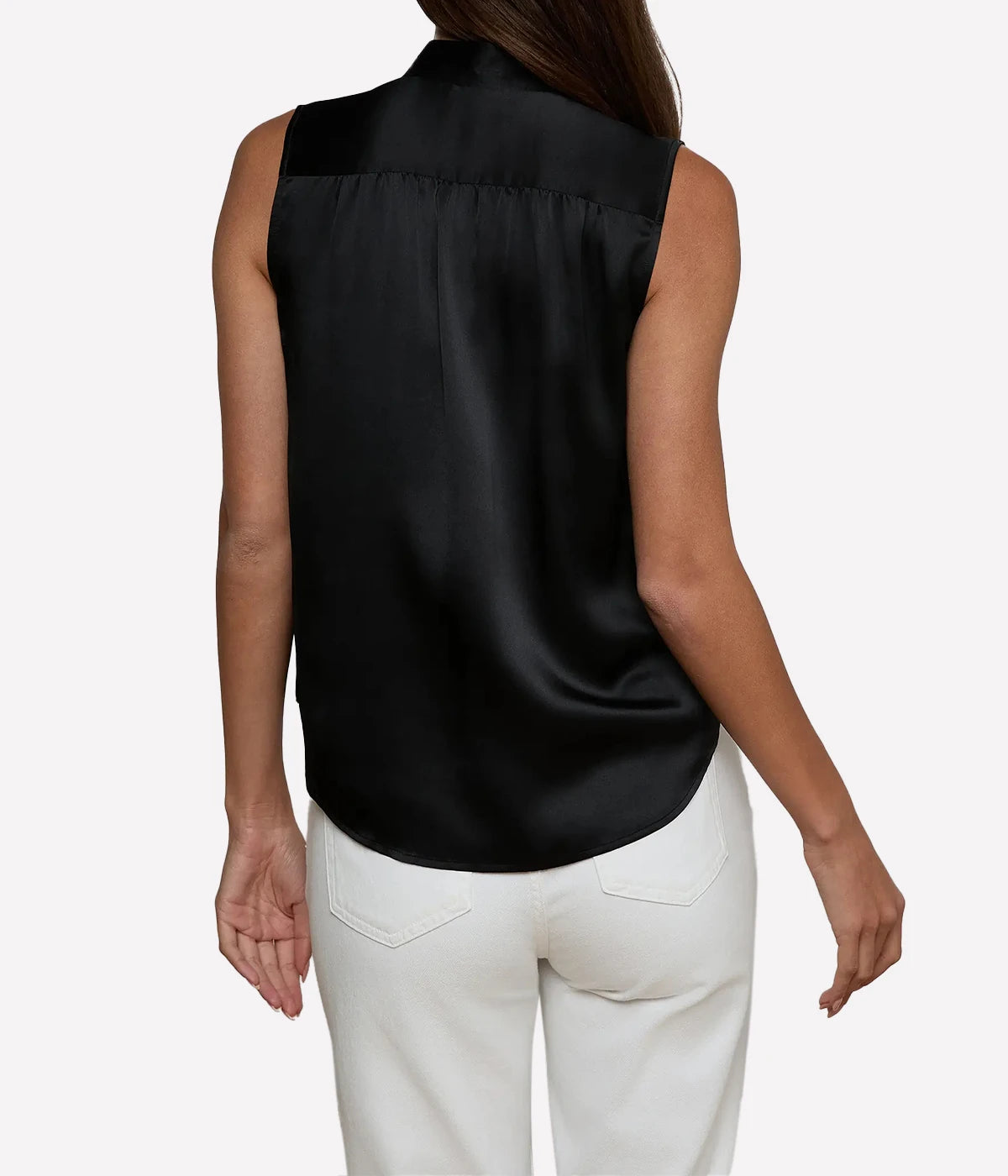 Phoebe Sleeveless Band Blouse In Black