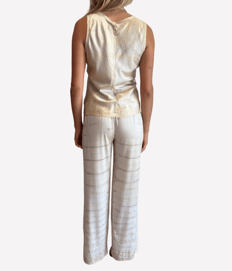 High Waist Wide Leg Pant in Khaki Bamboo
