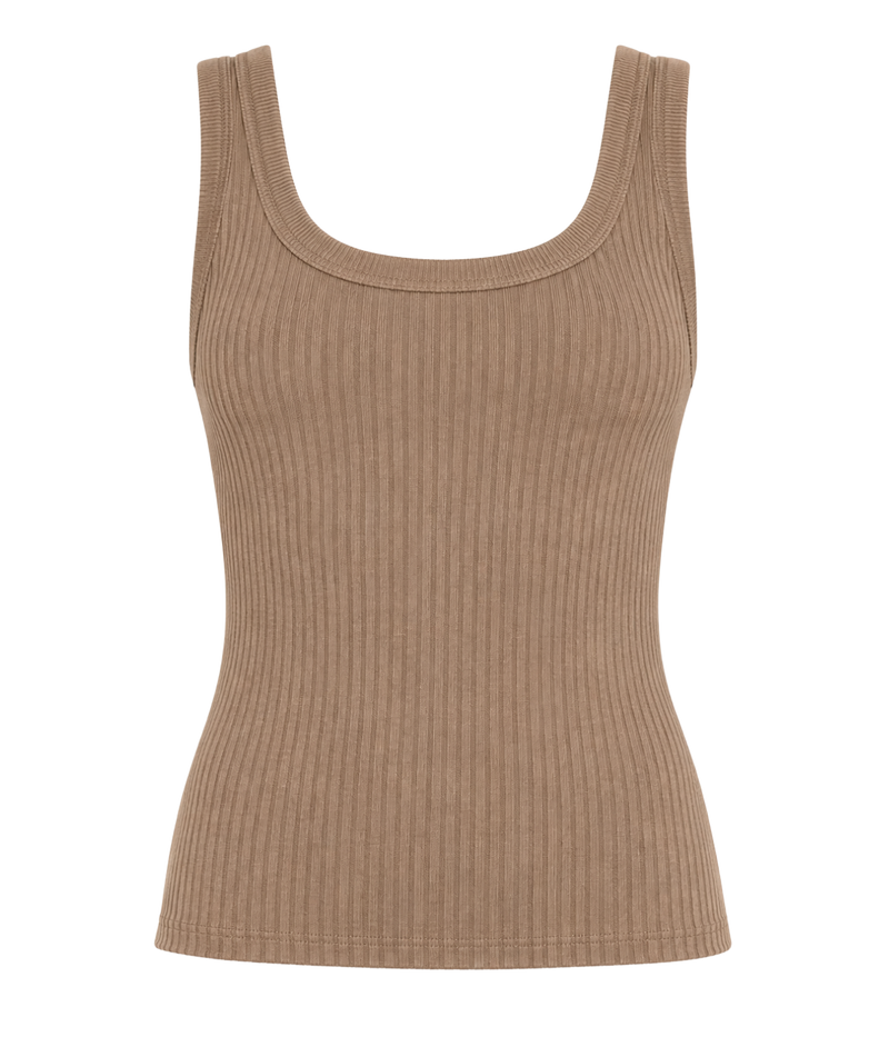 Military Rib Crop Tank in ARMY
