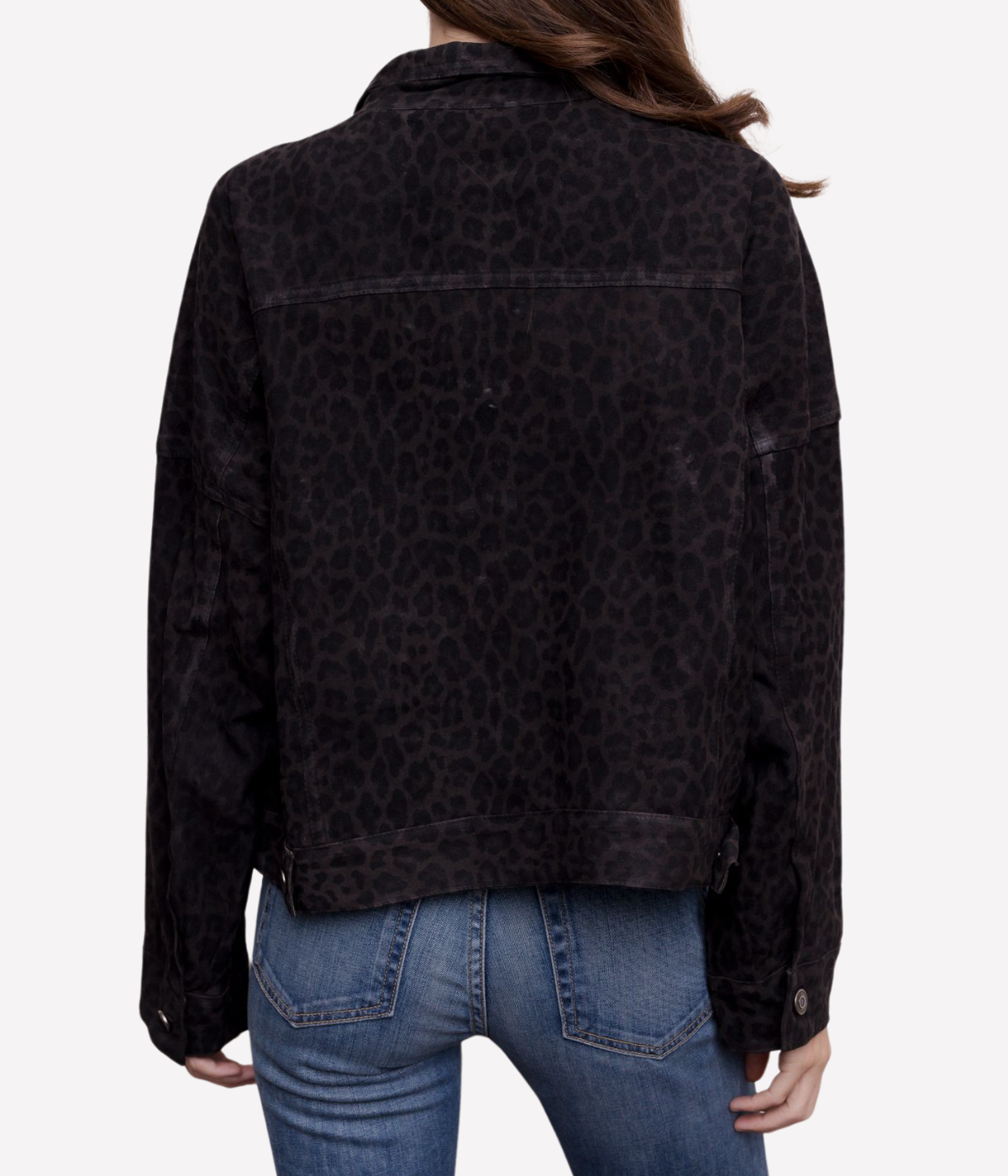 Womens Leather Jacket in Slate