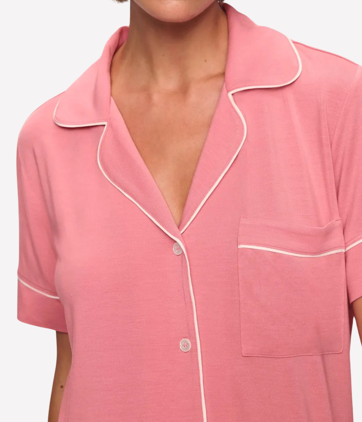 Gisele Short Sleeve PJ Set in Sunkissed Coral