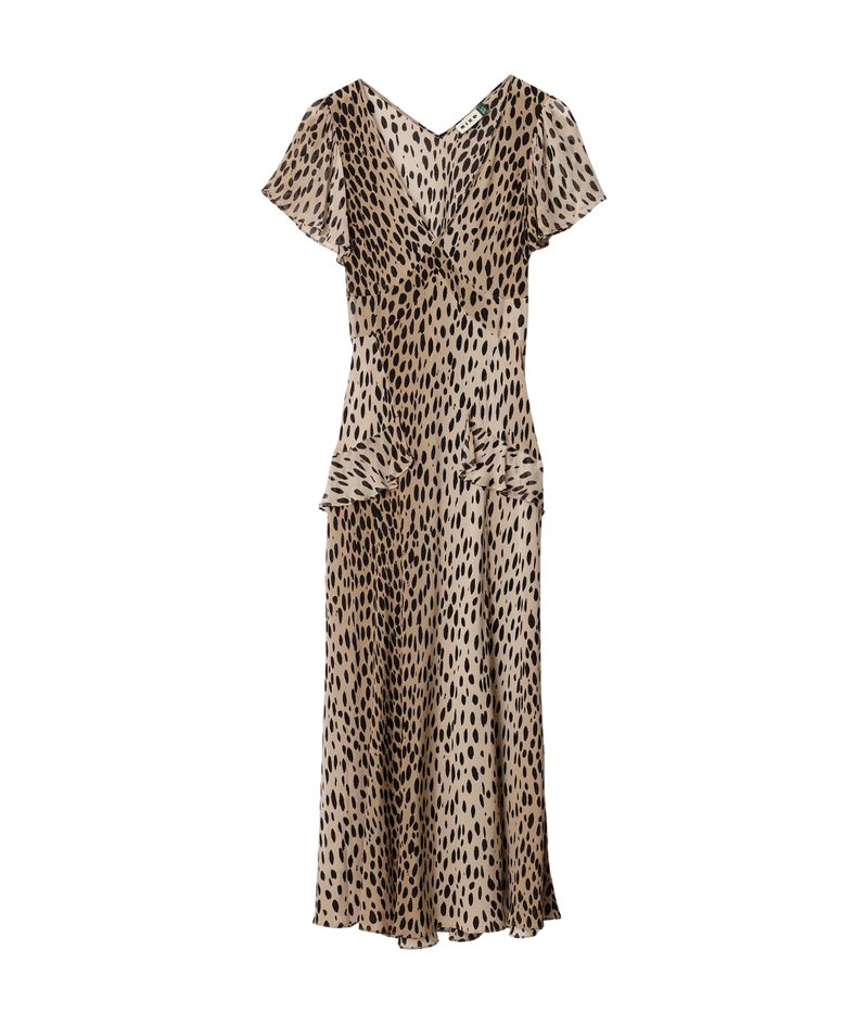 Evie Dress in Antelope Spot