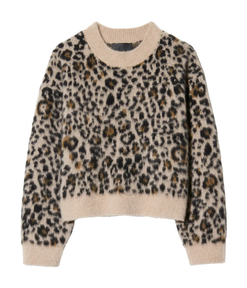 Zamire Sweater in Camel Leopard