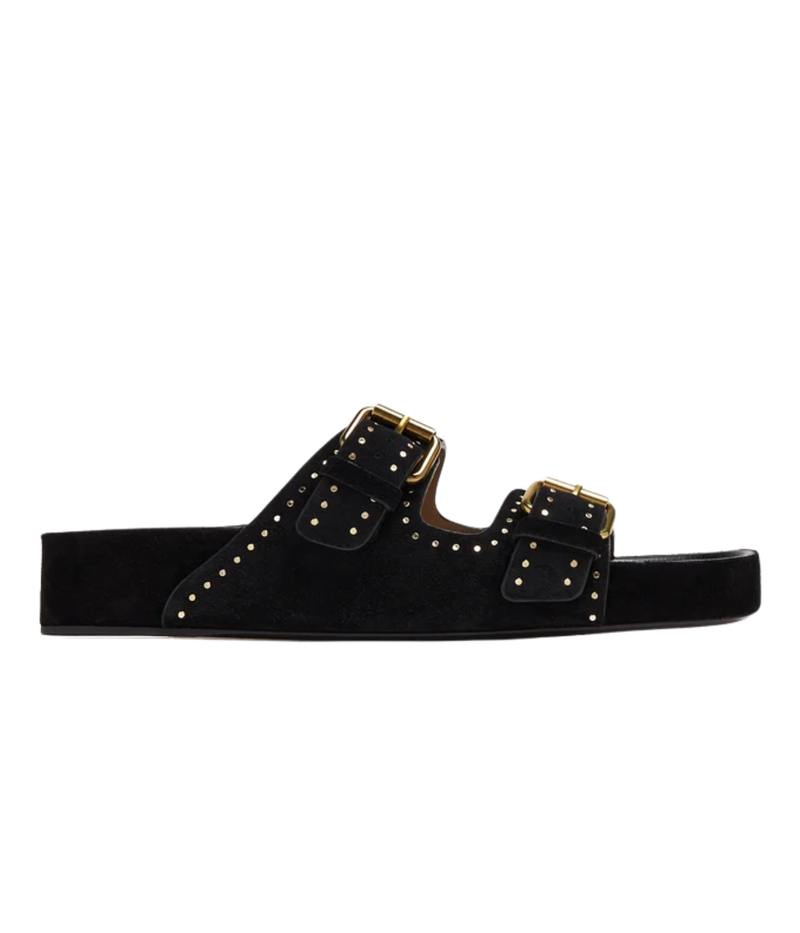 Lennyo Sandal in Black Suede